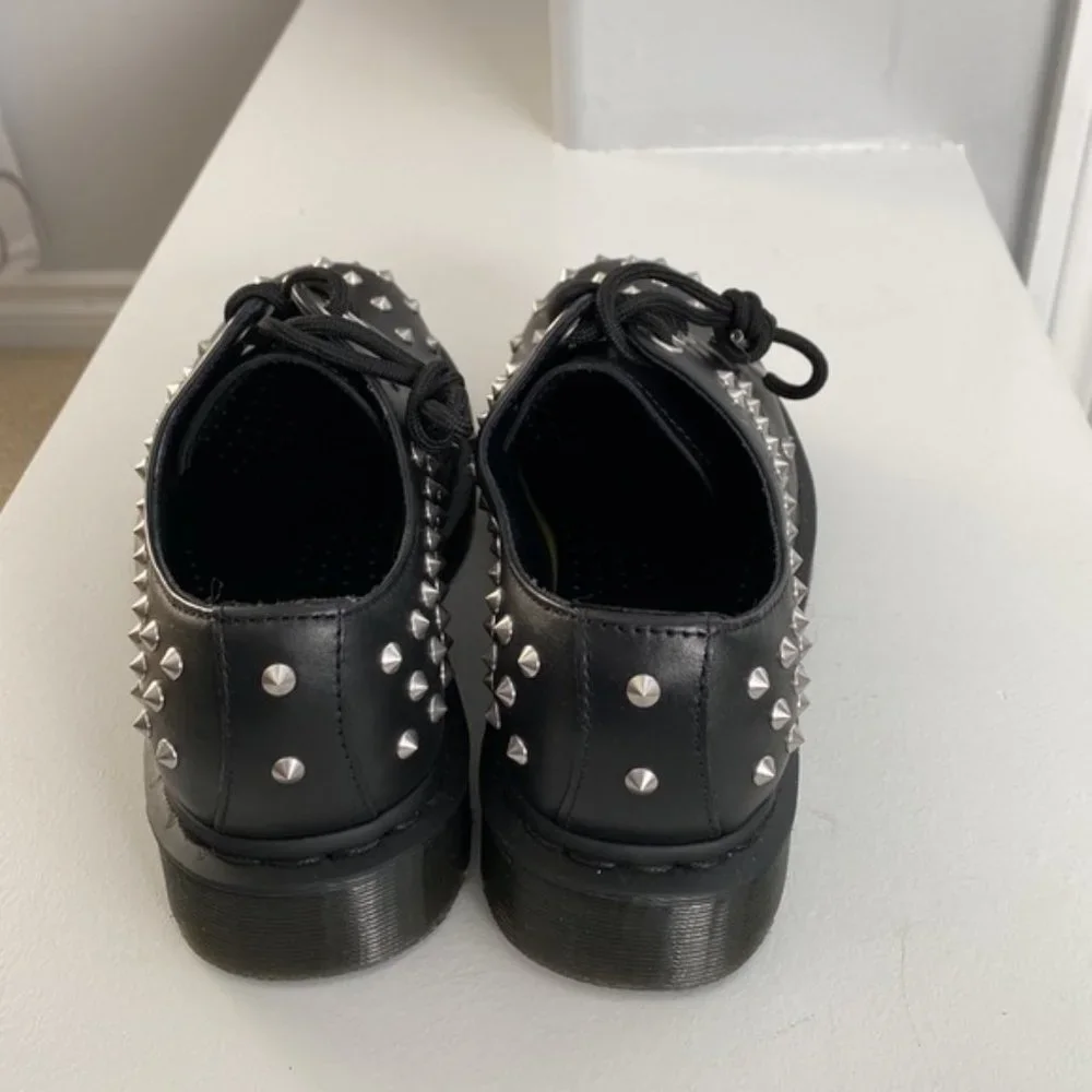 Dr Martens 1461 Stud Wanama Leather Oxford Shoes in Black Size 6 - Picture 5 of 10